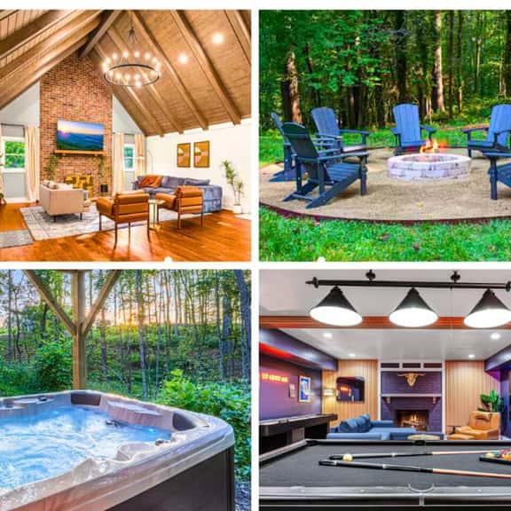 Wooded Oasis, HotTub, Sauna, GameRoom, 15min 2 AVL - Image 1